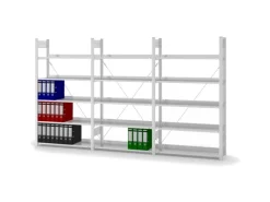 PROREGAL Aktenregal Stecksystem T-Profil Grundregal HxBxT 175 x 100 x 30 cm 5 Ebenen Fachlast 60 kg Einseitig Nutzbar