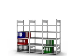 PROREGAL Aktenregal Stecksystem T-Profil Grundregal HxBxT 175 x 75 x 60 cm 5 Ebenen Fachlast 90 kg Beidseitig Nutzbar