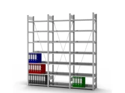 Hot PROREGAL Aktenregal Stecksystem T-Profil Grundregal HxBxT 235 x 75 x 30 cm 7 Ebenen Fachlast 60 kg Einseitig Nutzbar Verzinkt