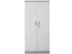Clearance PROREGAL Aktenschrank Beetle 4 Fachböden HxBxT 195 x 92 x 42 cm Grau & Weiß Grau-Weiß