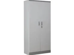 Clearance PROREGAL Aktenschrank Beetle 4 Fachböden HxBxT 195 x 92 x 42 cm Grau & Weiß Grau-Weiß