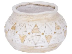 PROREGAL Blütentopf mit Mosaik, Hellbraun, Keramik, 36x36x23cm