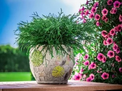 Clearance PROREGAL Blütentopf mit Mosaik, Grau, Keramik, 22x22x19cm