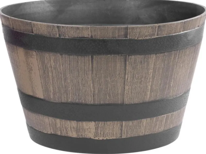 PROREGAL Blumentopf 52x30cm Holz-effekt, Fass