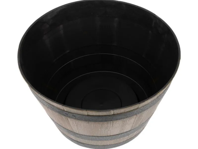 PROREGAL Blumentopf 52x30cm Holz-effekt, Fass