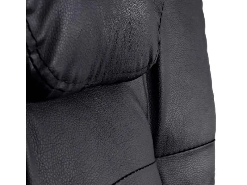 New PROREGAL Bürostuhl HxBxT 110x63x103 cm Sitzhöhe 48cm Ausziehbare Fußstütze Kunstleder Schwarz Schreibtischstuhl Drehstuhl Chefsessel