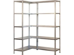 PROREGAL Eckregal BIG Metal Shark HxBxT 200 x 130 x 30 cm Fachlast 80 kg Verzinkt