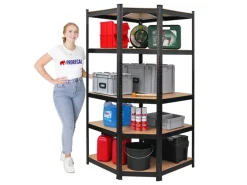 PROREGAL Eckregal Ragnar für Gesamtlast 875 kg HxBxT 180 x 90 x 60 cm Kellerregal Steckregal Garagenregal Lagerregal