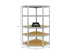 Discount PROREGAL Eckregal Slim Elephant HxBxT 180 x 90 x 45 cm Fachlast 250 kg Verzinkt