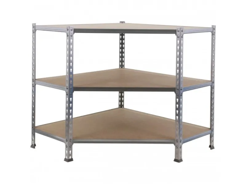 PROREGAL Eckregal Small Muli HxBxT 90 x 90 x 30 cm 3 Fachböden Fachlast 200 kg Verzinkt