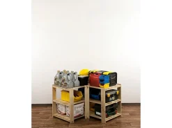 New PROREGAL Eckregal Woodland HxBxT 64 x 80 x 50 cm Fachlast 120 kg 3 Fachboden Kiefernholz Natur