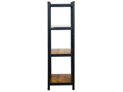 PROREGAL 3er Vintage Series Schwerlastregal Ragnar Set HxBxT 150x45x45cm Fachlast 100kg Vintagebraun-Schwarz