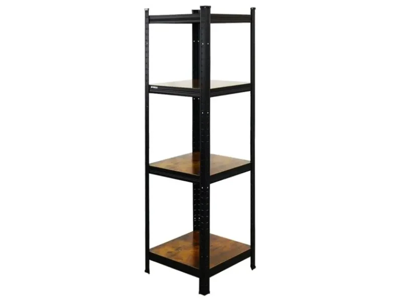 PROREGAL 2er Vintage Series Schwerlastregal Ragnar Set HxBxT 150x45x45cm Fachlast 100kg Vintagebraun-Schwarz