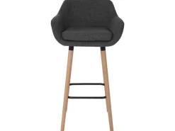 PROREGAL 2er-Set Barhocker Oslo Mit Lehne Sitzhöhe 79cm Textil Barstuhl Tresenhocker