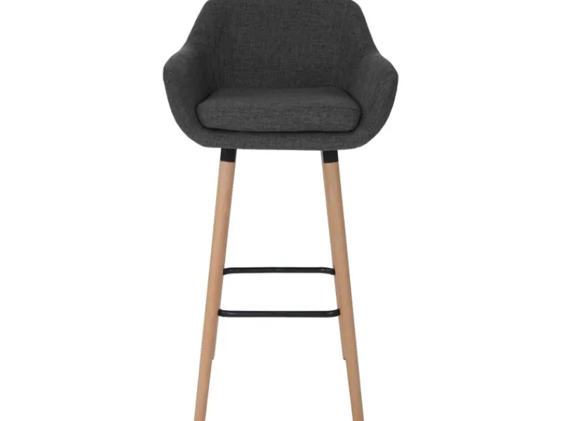 PROREGAL 2er-Set Barhocker Oslo Mit Lehne Sitzhöhe 79cm Textil Barstuhl Tresenhocker