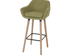 Outlet PROREGAL 2er-Set Barhocker Oslo Mit Lehne Sitzhöhe 79cm Textil Barstuhl Tresenhocker Hellgrün