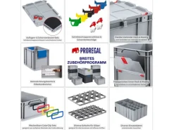PROREGAL Eurobox Nextgen Color HxBxT 32x30x40cm 30 Liter Griffe Gelb Offen Schwarz Eurobehälter Transportbox Transportbehälter
