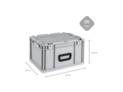 PROREGAL Eurobox Nextgen Portable HxBxT 235x 30 x 40 cm 20 Liter Eurobehälter Transportbox Transportbehälter Stapelbehälter