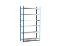 Discount PROREGAL Fachbodenregal Maximus HxBxT 220 x 100 x 30 cm 7 Ebenen Spanplatten-Fachboden Fachlast 136 kg Lichtblau-Lichtgrau