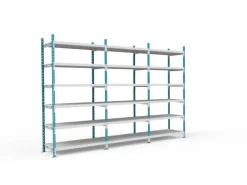 Outlet PROREGAL Fachbodenregal Maximus HxBxT200 x 100 x 30 cm 7 Ebenen PVC-Fachboden Fachlast 136 kg Lichtblau-Lichtgrau