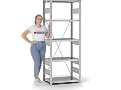 Discount PROREGAL Fachbodenregal Stecksystem T-Profil Heavy-Duty Grundregal HxBxT 200 x 75 x 40 cm 5 Ebenen Fachlast 300 kg Einseitig Nutzbar Verzinkt