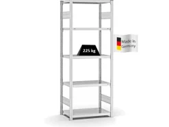 PROREGAL Fachbodenregal Stecksystem T-Profil Medium-Duty Grundregal HxBxT 200 x 75 x 40 cm 5 Ebenen Fachlast 225 kg Beidseitig Nutzbar