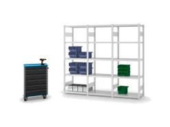 PROREGAL Fachbodenregal Stecksystem T-Profil Medium-Duty Grundregal HxBxT 200 x 75 x 40 cm 5 Ebenen Fachlast 225 kg Beidseitig Nutzbar