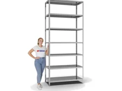 New PROREGAL Fachbodenregal Schraubsystem Light-Duty Grundregal HxBxT 300 x 130 x 60 cm 7 Ebenen Fachlast 125 kg Beidseitig Nutzbar Verzinkt