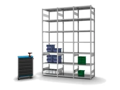 PROREGAL Fachbodenregal Stecksystem T-Profil Light-Duty Grundregal HxBxT 300 x 75 x 50 cm 7 Ebenen Fachlast 140 kg Beidseitig Nutzbar