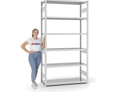 Sale PROREGAL Fachbodenregal Stecksystem T-Profil Heavy-Duty Grundregal HxBxT 250 x 130 x 50 cm 6 Ebenen Fachlast 330 kg Beidseitig Nutzbar Lichtgrau