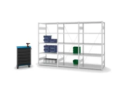 PROREGAL Fachbodenregal Stecksystem T-Profil Light-Duty Grundregal HxBxT 200 x 100 x 60 cm 5 Ebenen Fachlast 140 kg Einseitig Nutzbar