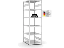 PROREGAL Fachbodenregal Stecksystem T-Profil Light-Duty Grundregal HxBxT 250 x 75 x 80 cm 6 Ebenen Fachlast 130 kg Beidseitig Nutzbar
