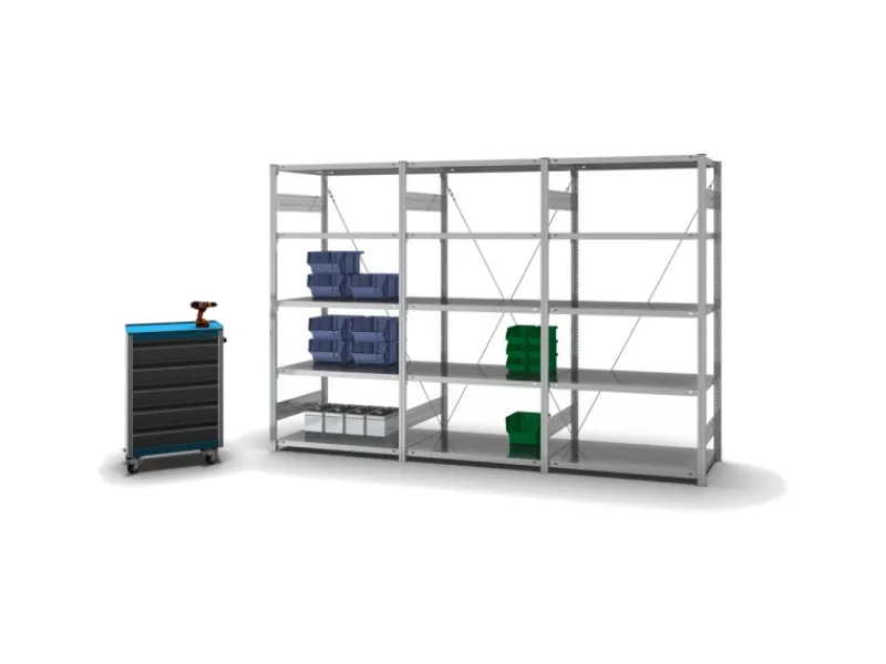 Online PROREGAL Fachbodenregal Stecksystem T-Profil Medium-Duty Grundregal HxBxT 200 x 100 x 60 cm 5 Ebenen Fachlast 240 kg Einseitig Nutzbar Verzinkt