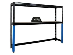 Outlet PROREGAL Garagenregal HERCULES Platzsparend Unterfahrbar HxBxT 180x240x50cm 2 Lagerebenen Fachlast 300kg Schwarz Lagerregal Schwerlastregal