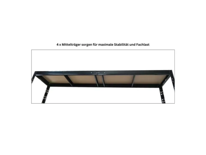 Outlet PROREGAL Garagenregal HERCULES Platzsparend Unterfahrbar HxBxT 180x240x50cm 2 Lagerebenen Fachlast 300kg Schwarz Lagerregal Schwerlastregal
