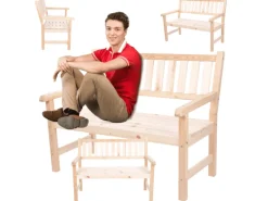 Discount PROREGAL Gartenbank Grana HxBxT 90x117x70cm Ohne Abdeckung Natur Kiefer Natur