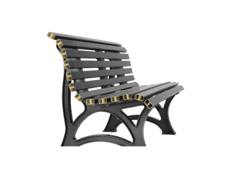 PROREGAL Gartenbank Jamaika 3 Sitzer HxBxT 80 x 150 x 64cm Witterungskunststoff & UV Beständiger Kunststoff Parkbank Sitzbank