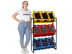 PROREGAL Getränkekistenregal Getränkeregal Königssee XL HxBxT 137 x 105 x 32 cm 9 Kästen Schwarz