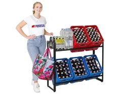 PROREGAL Getränkekistenregal KÖNIGSSEE PLUS inkl. 2 Haken & 6 Auflageträger HxBxT 84 x 104 x 33 cm Für 6 Kisten