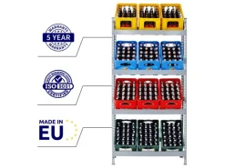 PROREGAL Getränkekistenregal Getränkeregal High Big Camel HxBxT 200 x 100 x 30 cm