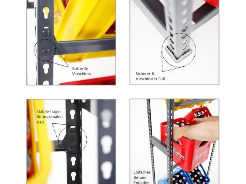 PROREGAL Getränkekistenregal Getränkeregal High Big Camel HxBxT 200x80x30 cm