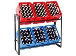 Discount PROREGAL Getränkekistenregal Getränkeregal Königssee HxBxT 82 x 105 x 32 cm 6 Kästen Schwarz