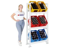 PROREGAL Getränkekistenregal Getränkeregal Tegernsee HxBxT 160 x 80 x 30 cm 6 Kästen