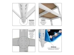 Best PROREGAL Getränkekistenregal Bodensee HxBxT 180 x 100 x 30 cm 6 Kisten und 3 Boards Weiss