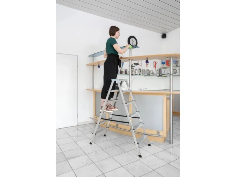 New PROREGAL Haushaltsleiter Beidseitig Begehbar 2 x 6 Stufen