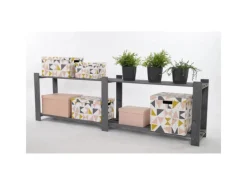 Discount PROREGAL Holzregal Pinepeak HxBxT 50 x 170 x 28 cm 2 Fachboden 1,2 cm Dickes Kiefernholz Grau