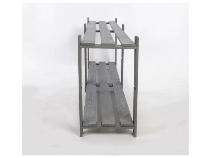 Discount PROREGAL Holzregal Pinepeak HxBxT 50 x 170 x 28 cm 2 Fachboden 1,2 cm Dickes Kiefernholz Grau