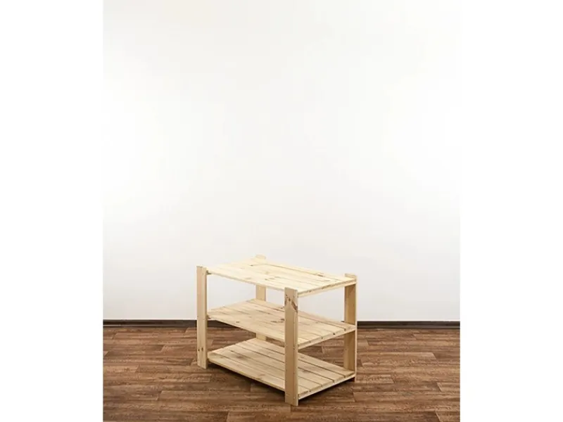 PROREGAL Holzregal Woodland HxBxT 64 x 80 x 50 cm Fachlast 120 kg 3 Fachboden Kiefernholz Natur