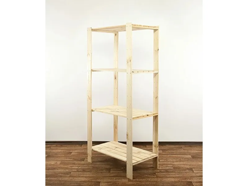 PROREGAL Holzregal Woodland HxBxT 166,4 x 80 x 50 cm Fachlast 120 kg 4 Fachboden Kiefernholz Natur