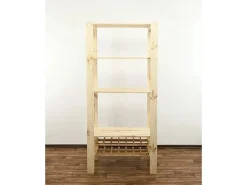 PROREGAL Holzregal Woodland HxBxT 166 x 80 x 50 cm Fachlast 120 kg 4 Fachboden & 2 Flaschenebenen Kiefernholz Natur